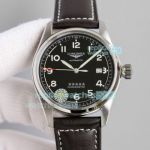 Swiss Replica Longines Spirit Automatic 40MM Watch Black Dial Black Leather